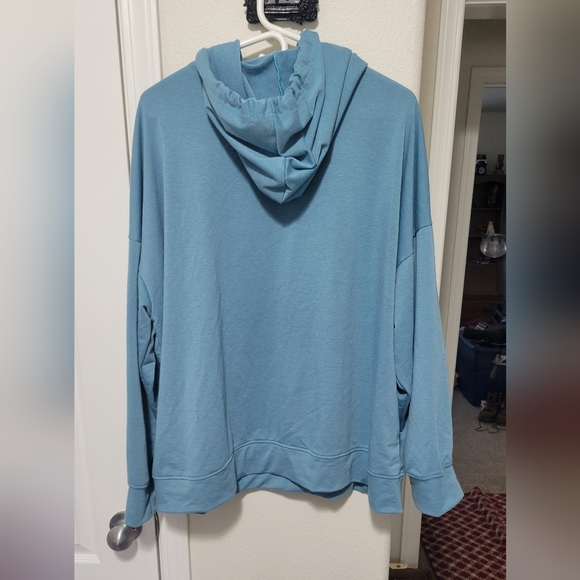 Women's plus size 5XL. "MY Thick Is Beautiful" slate blue nwot pull over hoodie. - Picture 2 of 9
